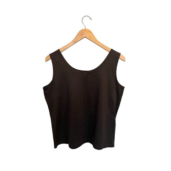 Chico’s Tank Top Women’s Size 2 Large Brown Stretchy Microfiber Scoop Sleeveless - Picture 3 of 4